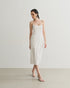 VESTIDO MIDI ALCINHA FENDA OFF WHITE
