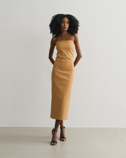 VESTIDO TOMARA QUE CAIA MOSCOW MULE (MARROM)