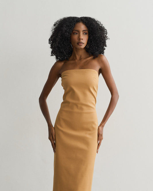 VESTIDO TOMARA QUE CAIA MOSCOW MULE (MARROM)