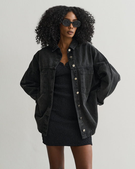 CAMISA DE SARJA ESTONADA PRETO
