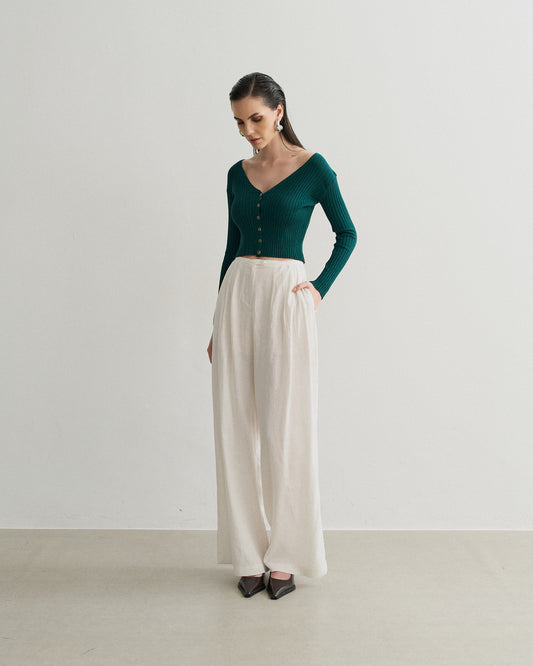 CARDIGAN TRICOT BOTÕES VERDE ESCURO