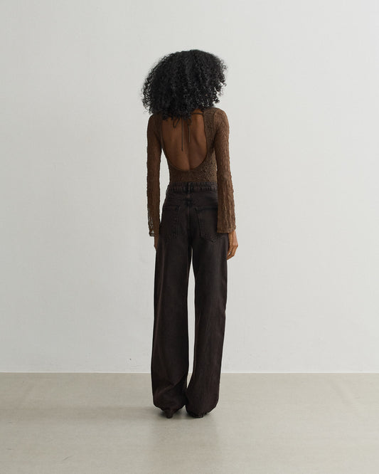 CALÇA RETA JEANS DOURADO