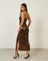 Vestido Midi sem Alças Rose MARROM