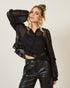 Blusa Texturizada Manga Longa Off PRETO