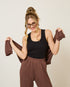 Conjunto Moletom Nervura Capuz Marrom