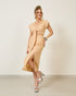 Vestido Midi Nó Frontal Viscolinho BEGE