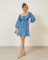 Vestido Curto Lastex Texturizado AZUL