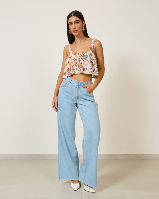 Top Babado Evazê ESTAMPADO