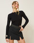 Blusa Tricot Canelado Manga Longa PRETO