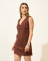 Vestido Suede Amplo com Ilhós Marrom UNICA