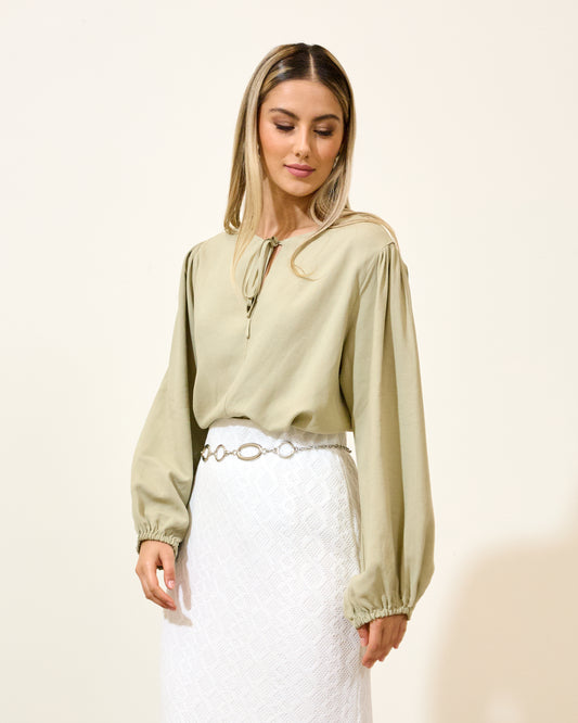 Saia Midi Tricot com Fenda WHITE