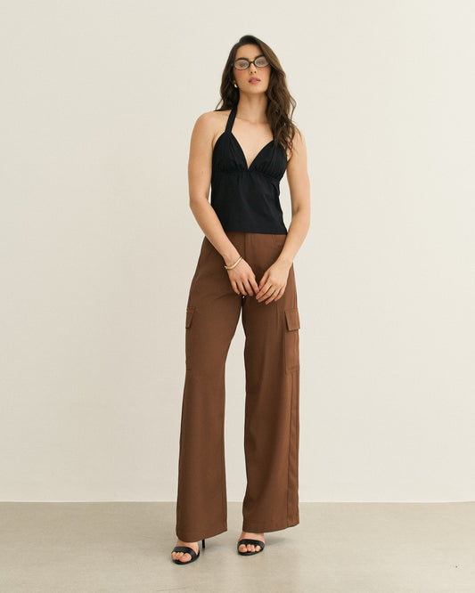 BLUSA MALHA FRENTE ÚNICA DECOTE V PRETO