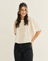 BLUSA MANGAS RECORTE IMPÉRIO OFF WHITE