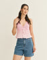 REGATA BLUSA TRICOT COM LASTEX ROSA