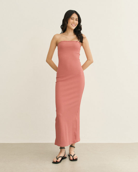 VESTIDO TOMARA QUE CAIA CANELADO ROSE