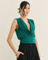 BLUSA SEM MANGAS COM DEGAGÊ LONGO VERDE