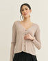 BLUSA CARDIGAN DECOTE V BEGE