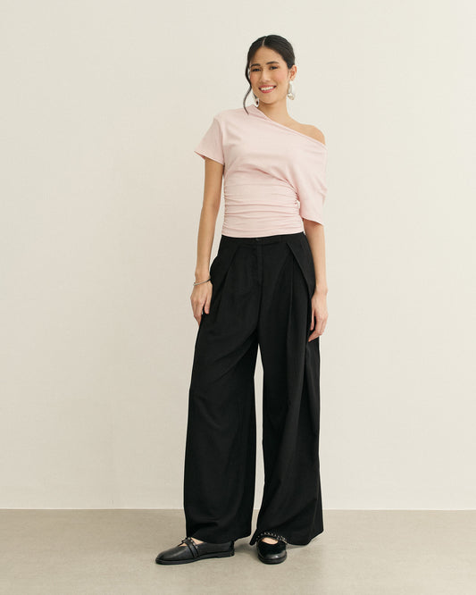 BLUSA CAMISETA OMBRO CAÍDO ROMANTIC(ROSA)