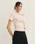 BLUSA CAMISETA OMBRO CAÍDO ROMANTIC(ROSA)