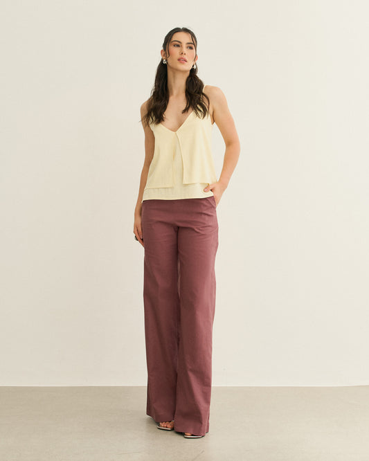 CALÇA ALFAIATARIA CÓS FINO UVA (ROXO)