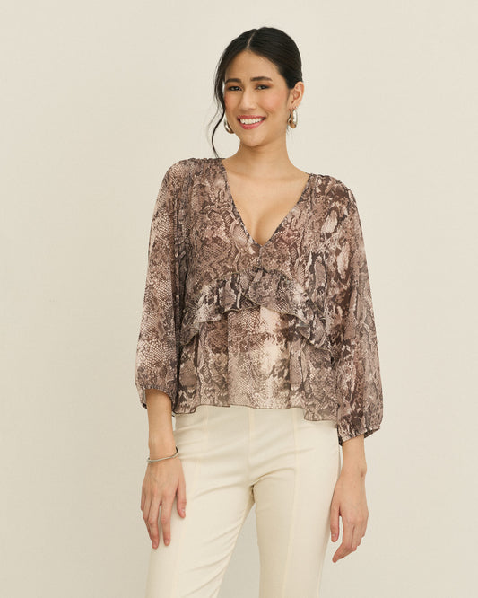 BLUSA BATA DECOTE V BABADOS COBRA