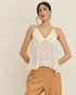 REGATA DECOTE V TRANSPARÊNCIA BABADO OFF WHITE