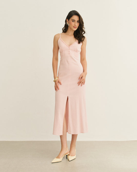 VESTIDO MIDI COM RENDA E FENDA FRONTAL

 ROSA