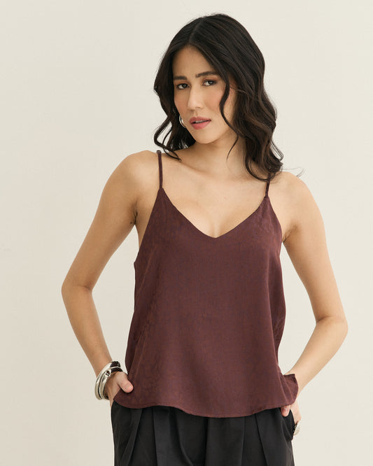 REGATA ALCINHA JACQUARD ONÇA VIGNON (VINHO)