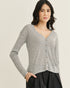 BLUSA CARDIGAN DECOTE V MESCLA (CINZA)