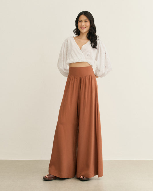 CALÇA PANTALONA PALA FRONTAL MARROM