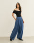 CALÇA ALFAIATARIA AMPLA PREGAS NEW JEANS (AZUL)