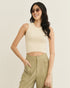 REGATA CANELADA BÁSICA TRICOT OFF WHITE