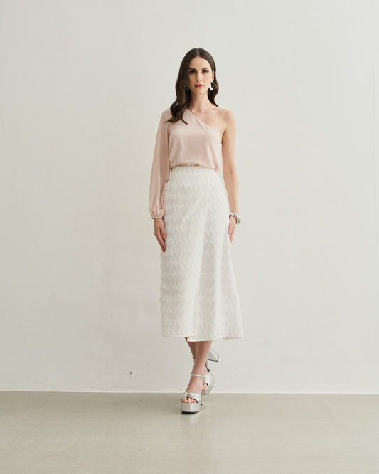 SAIA MIDI ZIG ZAG OFF WHITE