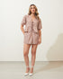 Shorts Vicky Xadrez MARROM