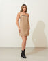 Vestido Reto com Cianinha Off White BEGE