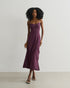 VESTIDO BUSTO ESTRUTURADO COM FENDA LATERAL CHERRY LACQUEL (ROXO)