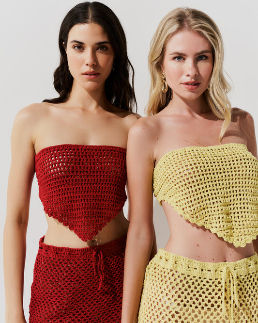 Top de Crochê Vermelho UNICA