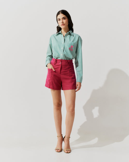 Shorts Linho Cós Largo ROSA