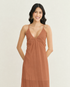 VESTIDO MIDI AMARRAÇÃO NAS COSTAS MARROM
