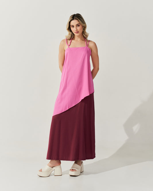 Vestido Bicolor Lyocel ROSA