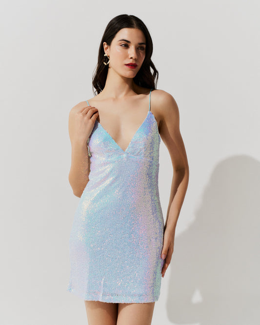 Vestido Curto Paete Decote V FURTACOR
