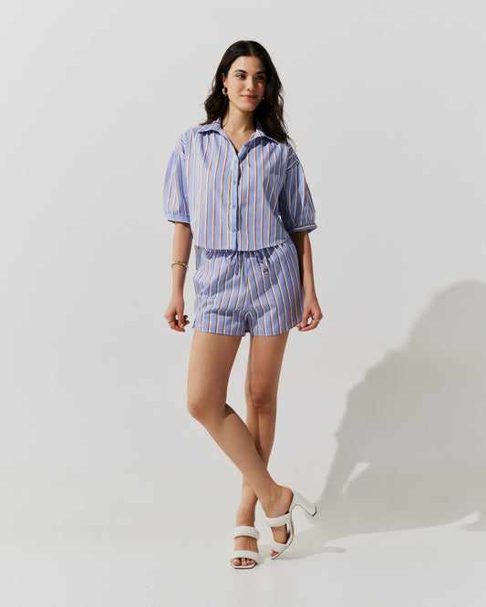 Shorts Elástico Cintura AZUL