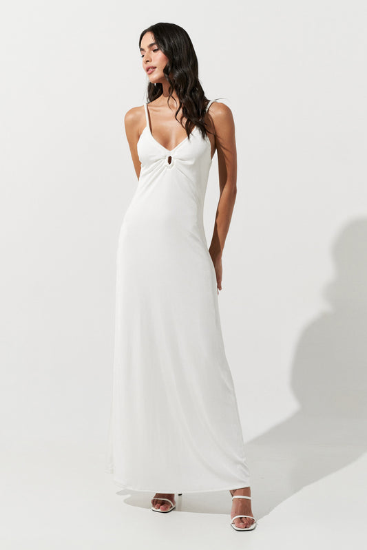 Vestido de Malha com Decote BRANCO