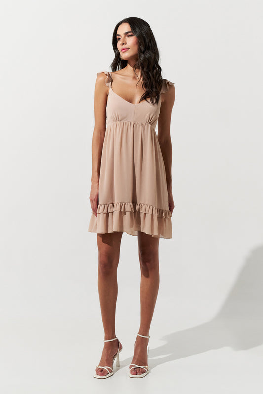 Vestido Curto Crepe NUDE