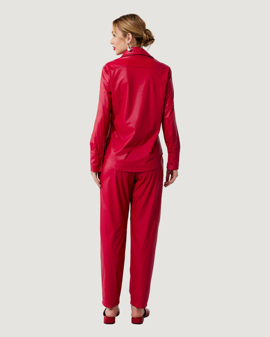 Calça Couro Fake Sevilha VERMELHO
