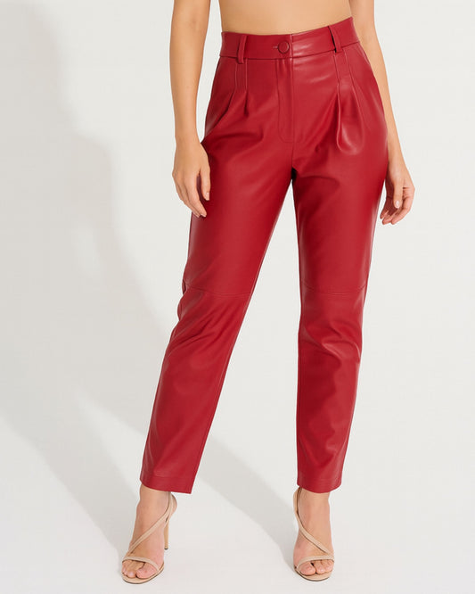 Calça Couro Fake Sevilha VERMELHO