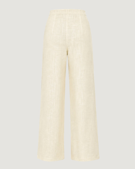 CALÇA COM NERVURAS MANTEIGA