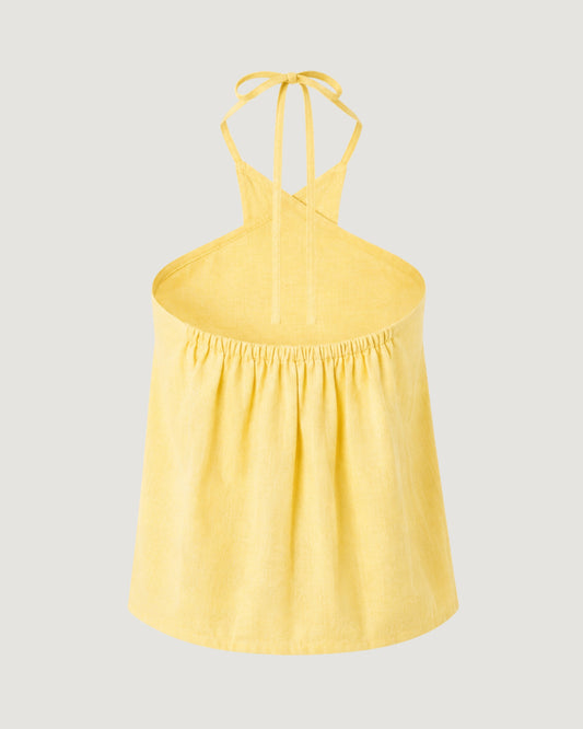 REGATA FRENTE ÚNICA FENDA AMARELO