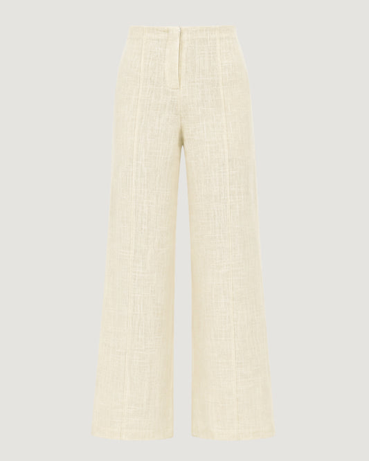 CALÇA COM NERVURAS MANTEIGA