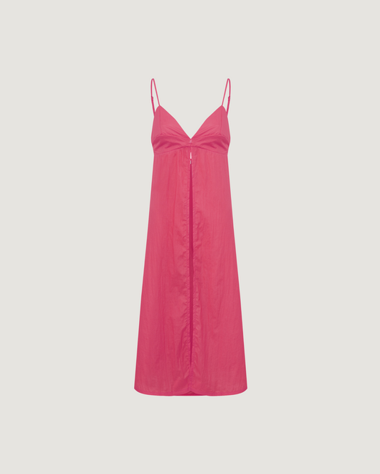 Vestido Regata Fenda Tafetá ROSA